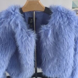 SHEIN Light Blue Teddy Jacket